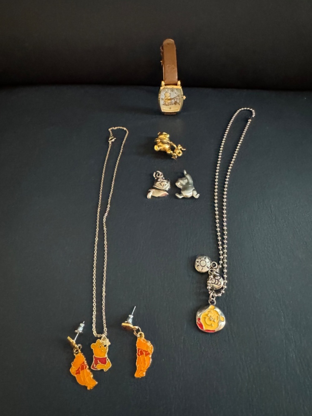 Vintage Disney Winnie the Pooh Watch, Necklaces, Earrings & Charms Lot - Eeyore